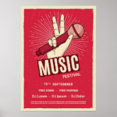 Aankondiging Poster muziekconcertevenement Retro (Voorkant)