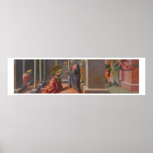 Aankondiging (predella Barbadori Altarp) Poster (Voorkant)