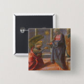 Aankondiging (predella Barbadori Altarp) Vierkante Button 5,1 Cm (Voorkant /achterkant)