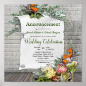 Aankondiging Protea - Strelitzia Flower Poster (Voorkant)