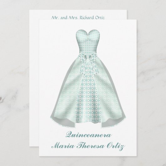 Aankondiging Quinceanera 15e verjaardag uitnodigin (Voorkant / Achterkant)