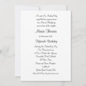 Aankondiging Quinceanera Roze Damask 15e Partij (Achterkant)