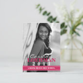 Aankondiging Raspberry Custom Photo Afstuderen (Staand voorkant)