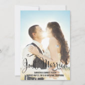 Aankondiging Romantic Script Wedding - Zwart (Voorkant)