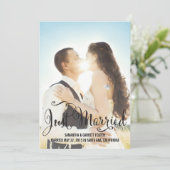 Aankondiging Romantic Script Wedding - Zwart (Staand voorkant)