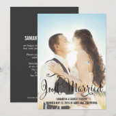 Aankondiging Romantic Script Wedding - Zwart (Voorkant / Achterkant)