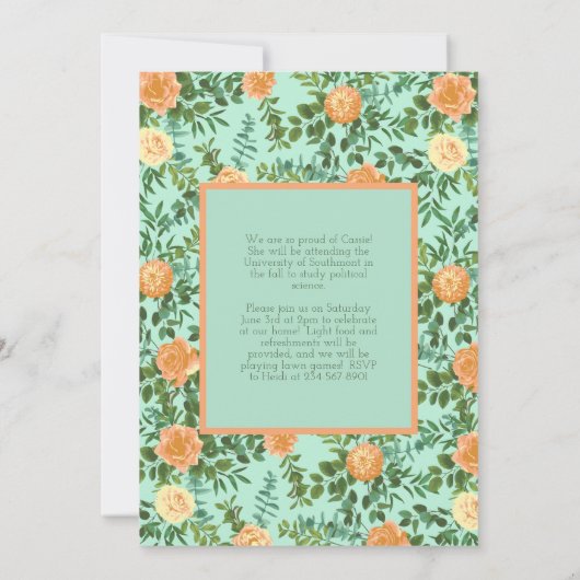 Aankondiging Roos Blauwgroen Afstuderen (Achterkant)