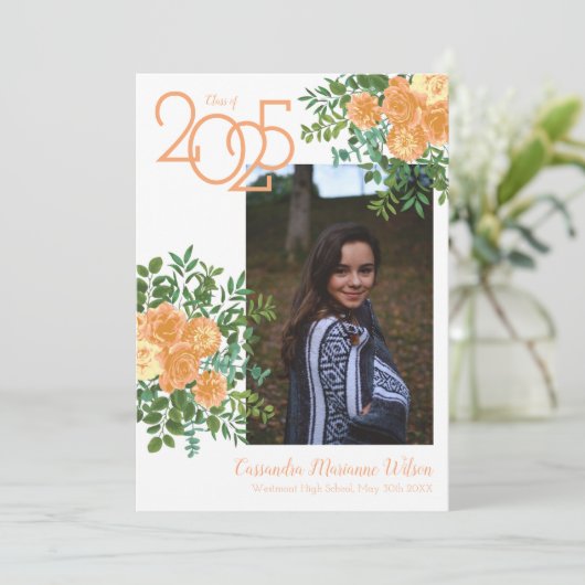 Aankondiging Roos foto Afstuderen (Staand voorkant)