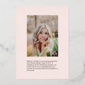 Aankondiging roos Gold Modern Photo Afstuderen (Achterkant)