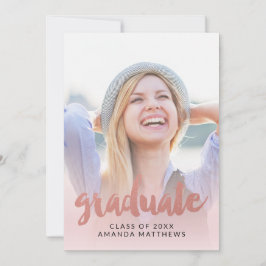 Aankondiging roos Gold Script Photo Afstuderen