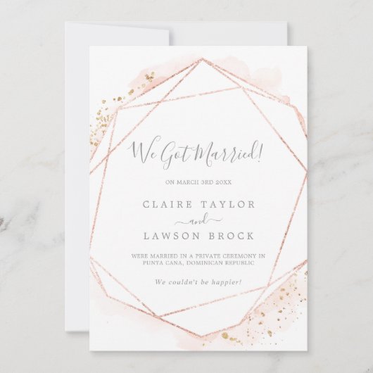 Aankondiging roos Gold Waterverf (Voorkant)