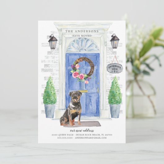 Aankondiging rottweiler voordeurbeweging (Staand voorkant)