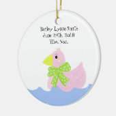 Aankondiging roze Duck Birth Keramisch Ornament (Links)