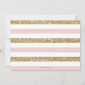 Aankondiging roze en gouden nieuwe baby-meisje (Achterkant)