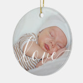 Aankondiging Roze Foto's Van Je Baby Meisje Keramisch Ornament (Links)