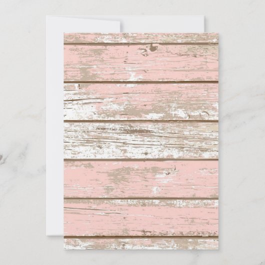 Aankondiging  roze hout Aangepaste foto (Achterkant)