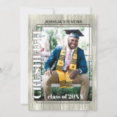 Aankondiging  Rustic Woodgrain Afstuderen (Voorkant)