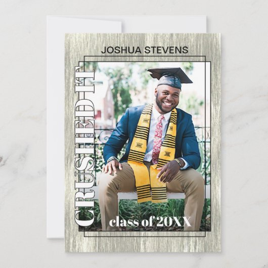 Aankondiging  Rustic Woodgrain Afstuderen (Voorkant)