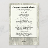 Aankondiging  Rustic Woodgrain Afstuderen (Achterkant)