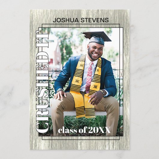 Aankondiging  Rustic Woodgrain Afstuderen (Voorkant)