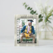 Aankondiging  Rustic Woodgrain Afstuderen Briefkaart (Staand voorkant)