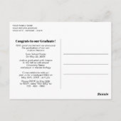 Aankondiging  Rustic Woodgrain Afstuderen Briefkaart (Achterkant)