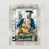 Aankondiging  Rustic Woodgrain Afstuderen Briefkaart (Voorkant)