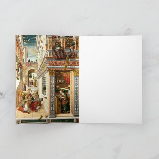 Aankondiging, Saint Emidius en een ufo Feestdagen Kaart (Binnen)