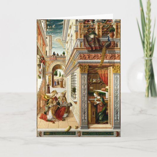 Aankondiging, Saint Emidius en een ufo Feestdagen Kaart (Voorkant)