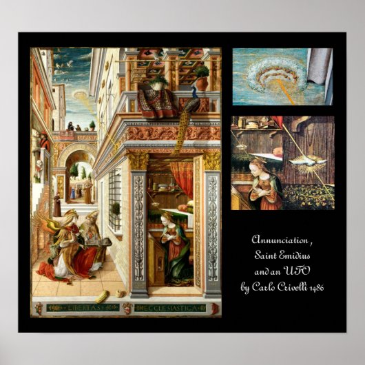 Aankondiging, Saint Emidius en een ufo Poster (Voorkant)