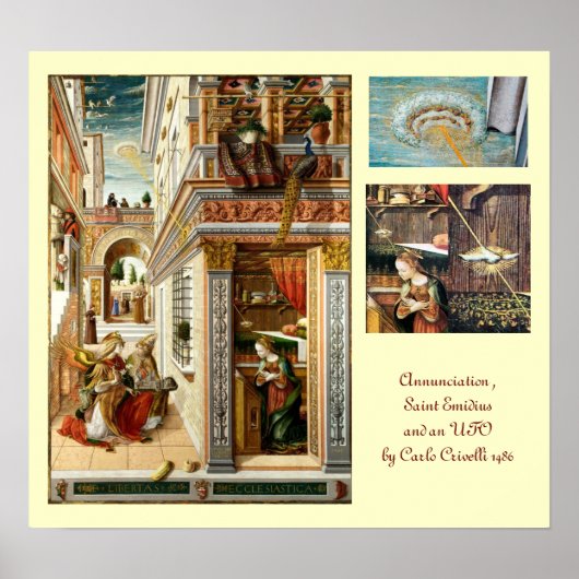 Aankondiging, Saint Emidius en een ufo Poster (Voorkant)