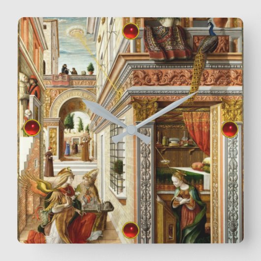 Aankondiging, Saint Emidius en een ufo Vierkante Klok (Voorkant)