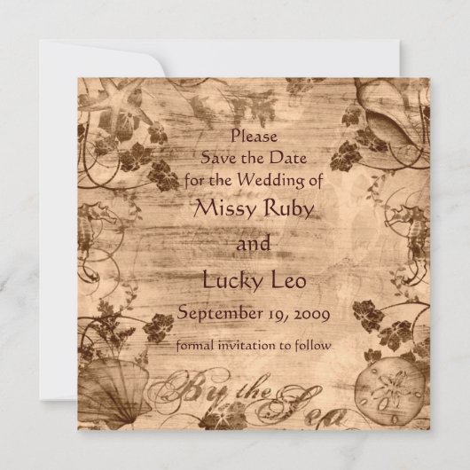 Aankondiging "Save the Date" aan zee (Achterkant)