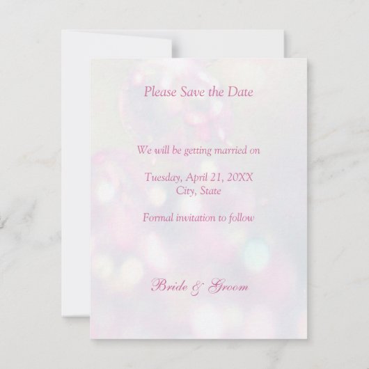 Aankondiging save the date - Roze gerbera (Achterkant)