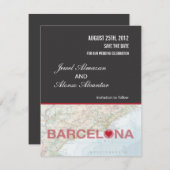 Aankondiging 'Save the Date' voor Barcelona, Spanj (Voorkant / Achterkant)