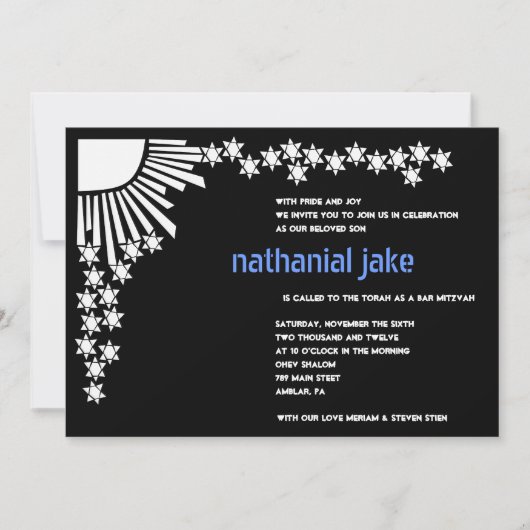 Aankondiging scheppingsbalk in Mitzvah (Voorkant)