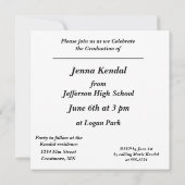 Aankondiging schoolAfstuderen, uitnodiging zwart (Achterkant)