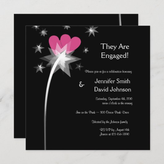 Aankondiging Shooting Star Verloving (Voorkant / Achterkant)