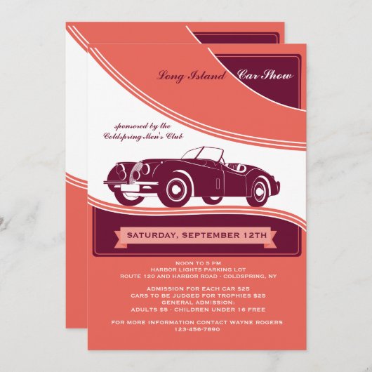 Aankondiging Show van Classy Motorcar/Uitnodiging (Voorkant / Achterkant)