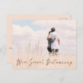 Aankondiging sociale vervorming foto bruiloft datu briefkaart (Voorkant / Achterkant)