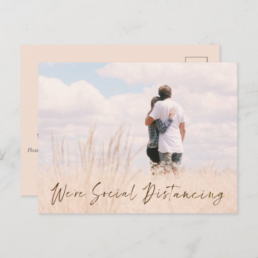 Aankondiging sociale vervorming foto bruiloft datu briefkaart (Voorkant / Achterkant)