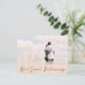 Aankondiging sociale vervorming foto bruiloft datu briefkaart (Staand voorkant)