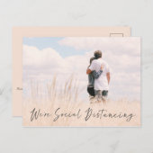 Aankondiging sociale vervorming foto bruiloft datu briefkaart (Voorkant / Achterkant)