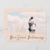 Aankondiging sociale vervorming foto bruiloft datu briefkaart (Voorkant / Achterkant)