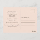 Aankondiging sociale vervorming foto bruiloft datu briefkaart (Achterkant)