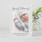 Aankondiging speciale afgiftebrief foto geboorte (Staand voorkant)