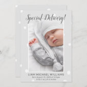 Aankondiging speciale afgiftebrief foto geboorte (Voorkant / Achterkant)
