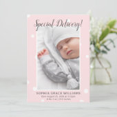 Aankondiging speciale afgiftebrief foto geboorte (Staand voorkant)