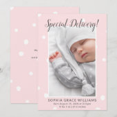Aankondiging speciale afgiftebrief foto geboorte (Voorkant / Achterkant)