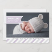 Aankondiging speciale levering geboorte | Lavender (Voorkant)